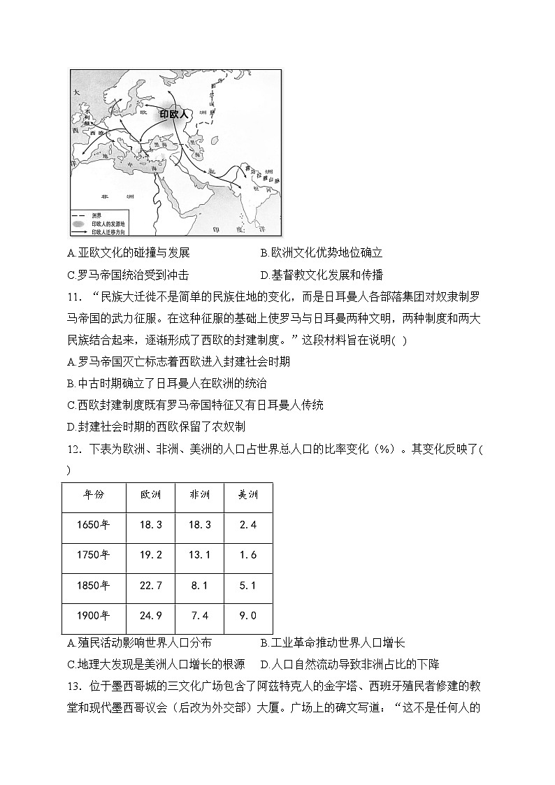 宁阳县第四中学2022-2023学年高二下学期3月月考历史试卷(含答案)03