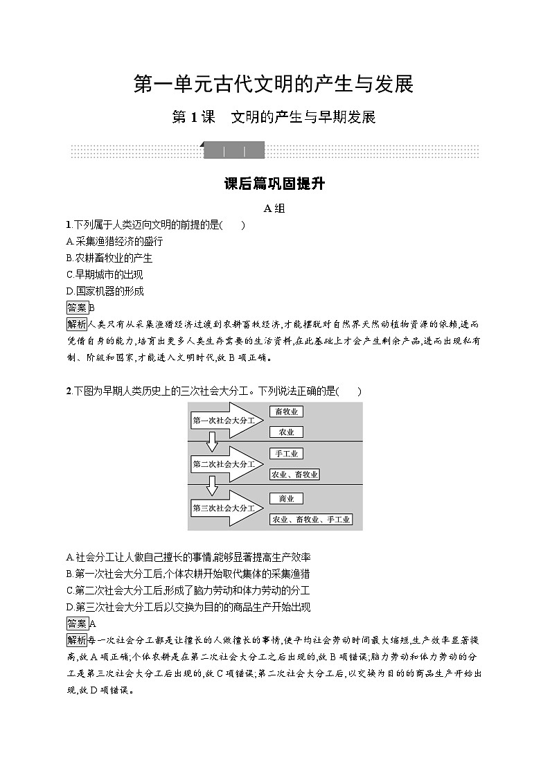 第1课《文明的产生与早期发展》课件（送教案+练习）01