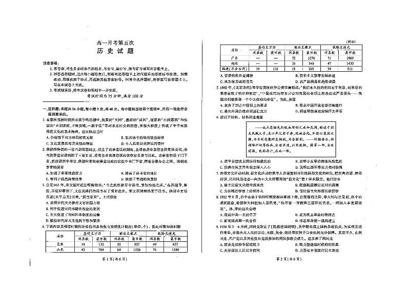 2024衡水中学高一上学期1月期末考试历史PDF版含解析01