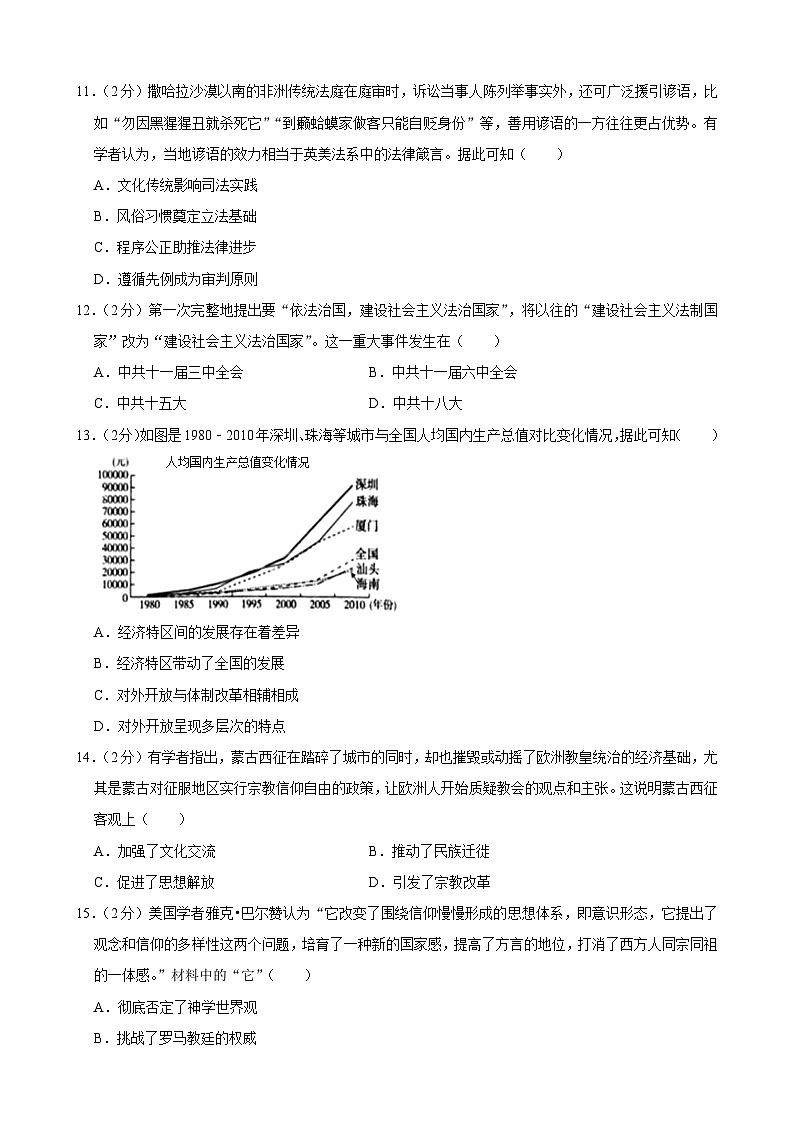 吉林省辽源市田家炳高级中学友好学校2023-2024学年高二上学期期末模拟考试历史试卷03