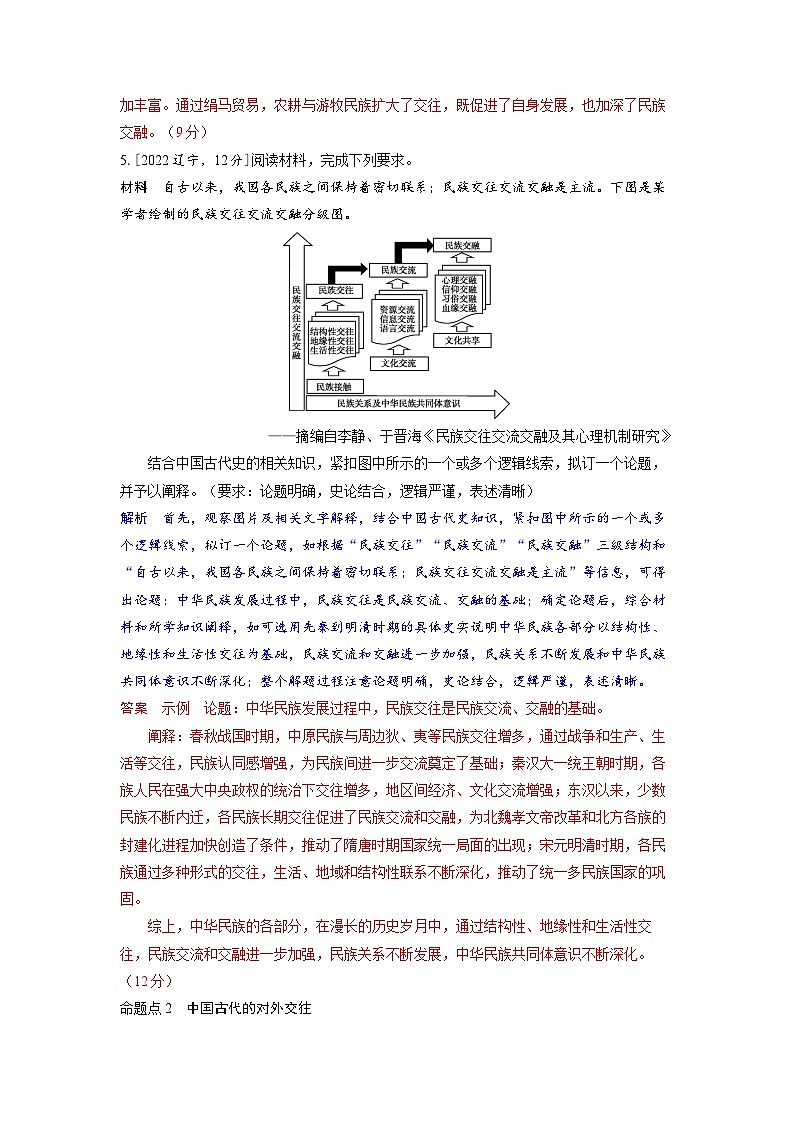 备考2024届高考历史一轮复习强化训练第十七单元民族关系与国家关系第45讲中国的民族关系与对外交往第3页