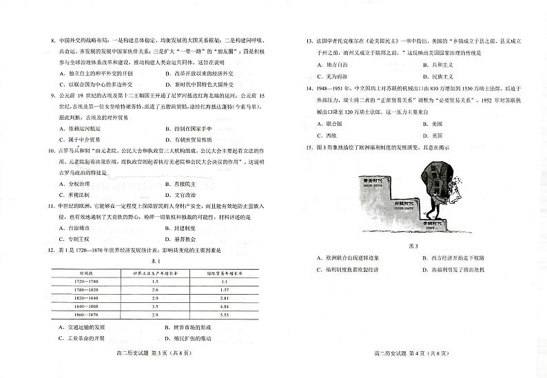 山东省菏泽市2023-2024学年高二上学期期末考试历史试题第2页