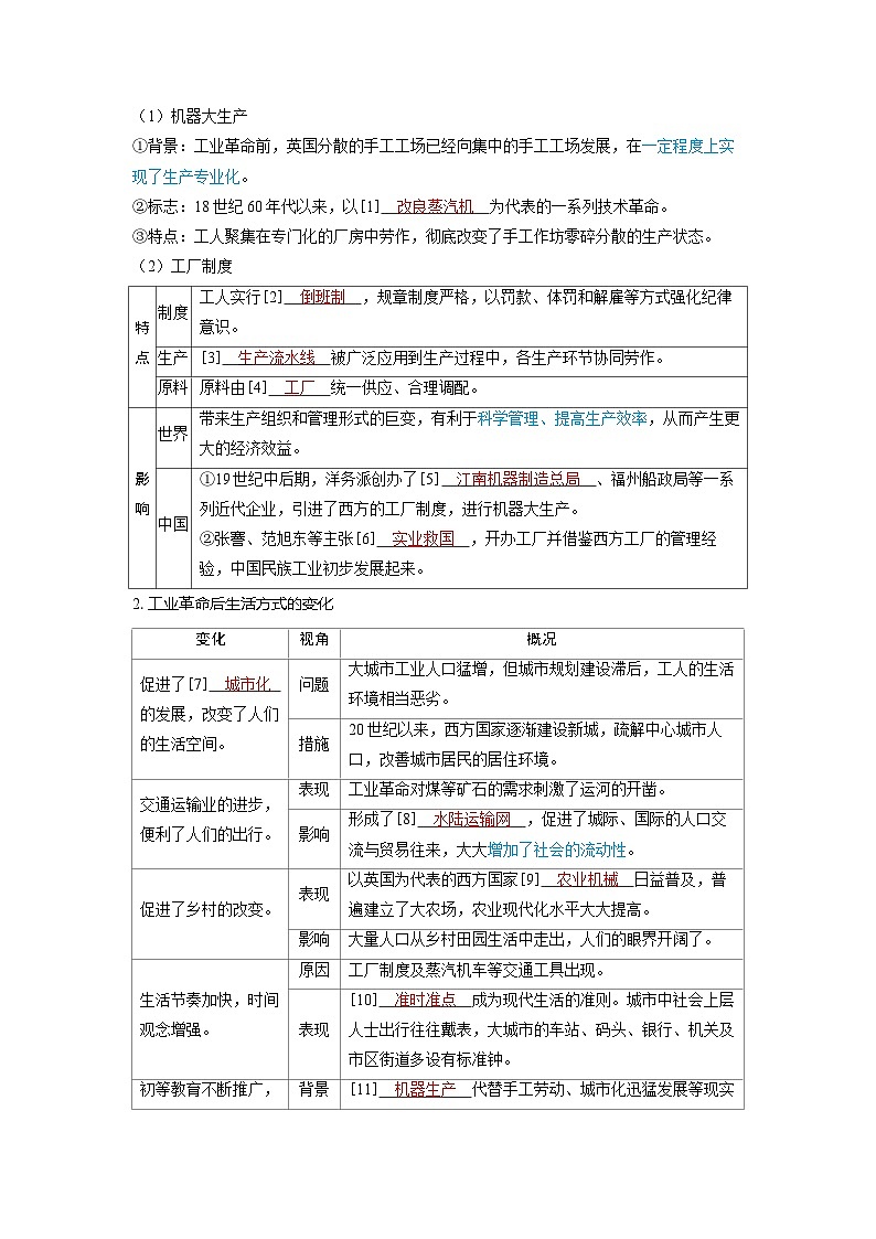 备考2024届高考历史一轮复习讲义第二十一单元生产工具与劳作方式第54讲工业革命与现代科技进步第2页