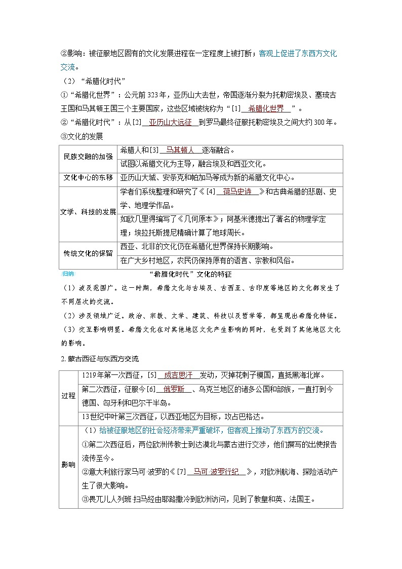 备考2024届高考历史一轮复习讲义第二十八单元战争与文化交锋第68讲古代和近代战争与文化交锋02
