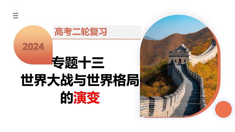 专题13 世界大战与世界格局的演变 课件-2024年高考历史二轮复习（新教材新高考）第1页