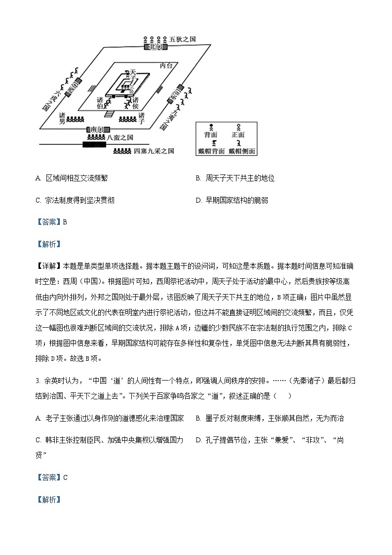2023-2024学年四川省成都外国语学校高一上学期12月月考历史试题含解析02