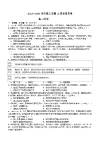 2023-2024学年江西省丰城市东煌学校高二上学期12月月考历史试题含答案