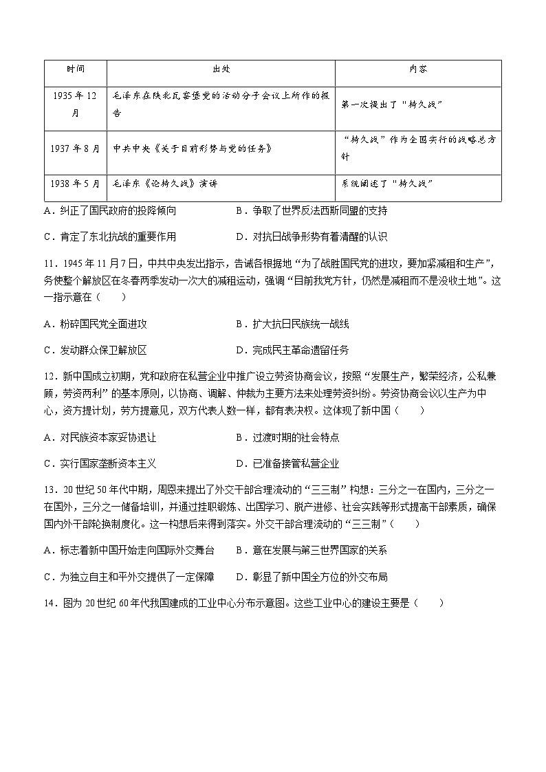 2023-2024学年江苏省常熟中学等苏南八校高二上学期12月联考历史试题含答案03