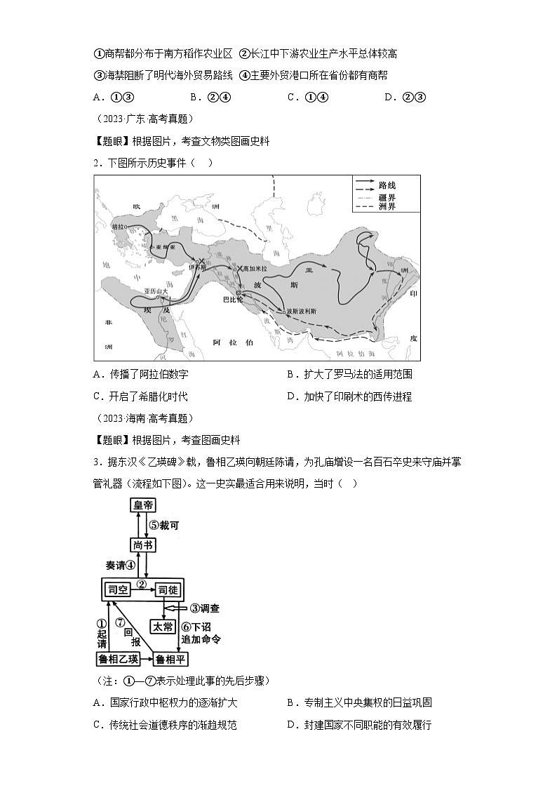 专题06图画史料类选择题-2024年高考历史二轮专题归纳与变式演练（新高考通用）（含解析）第3页
