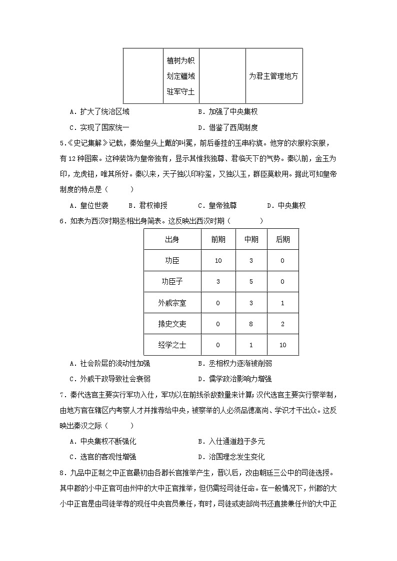 2023-2024学年黑龙江省哈尔滨市呼兰一中高二上学期第一次月考历史试题含答案第2页