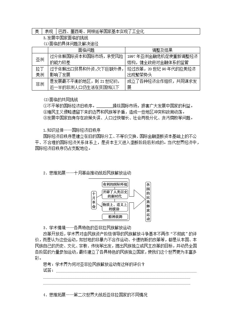 2024版新教材高考历史全程一轮总复习第三编世界史第十二单元第二次世界大战后世界发展的新变化课题37世界殖民体系的瓦解与新兴国家的发展学生用书02