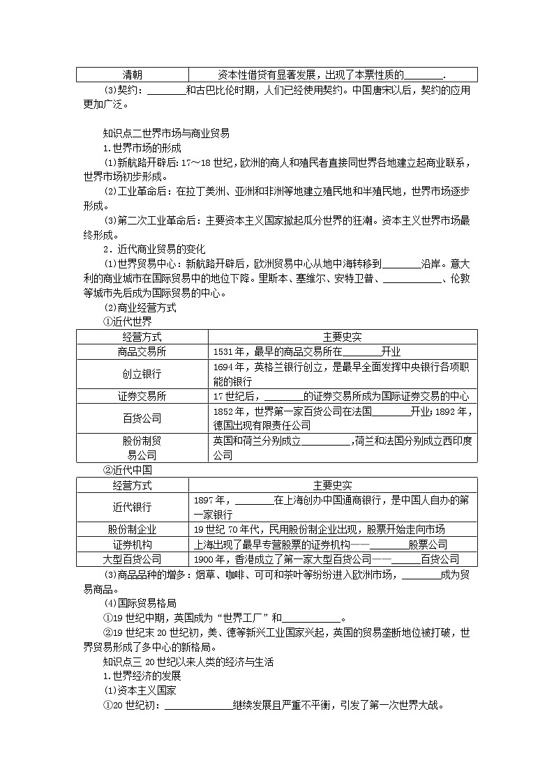 2024版新教材高考历史全程一轮总复习第四编选择性必修第十四单元经济与社会生活课题47商业贸易与日常生活学生用书第2页