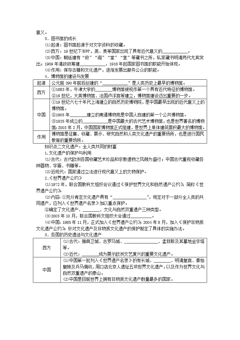 2024版新教材高考历史全程一轮总复习第四编选择性必修第十五单元文化交流与传播课题55文化的传承与保护学生用书第2页