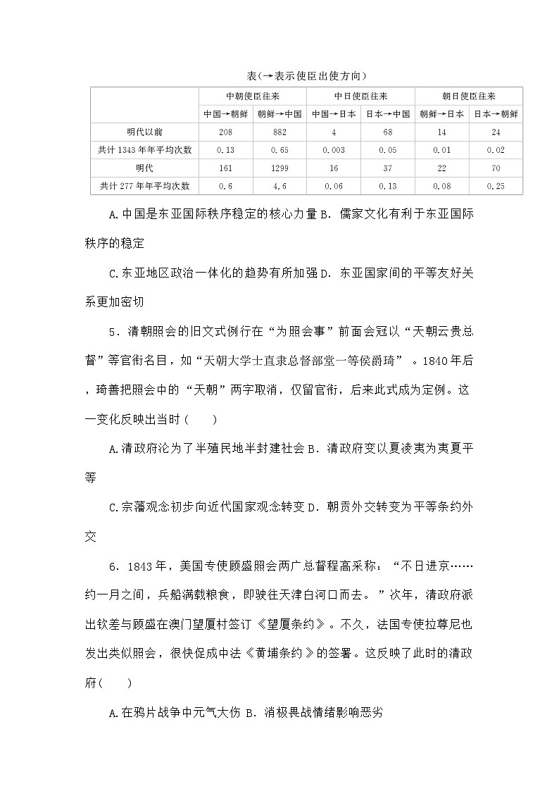 高考历史二轮专项分层特训卷第三部分热点特色练07对外交往第2页