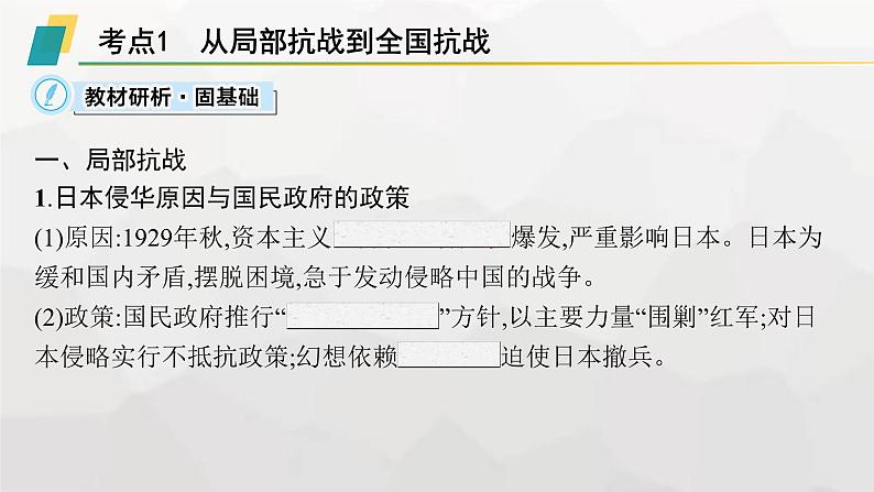 高中历史学考复习第8单元中华民族的抗日战争和人民解放战争课件第3页