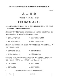 2023-2024学年福建省泉州市高二第一学期期末考试历史试题含答案