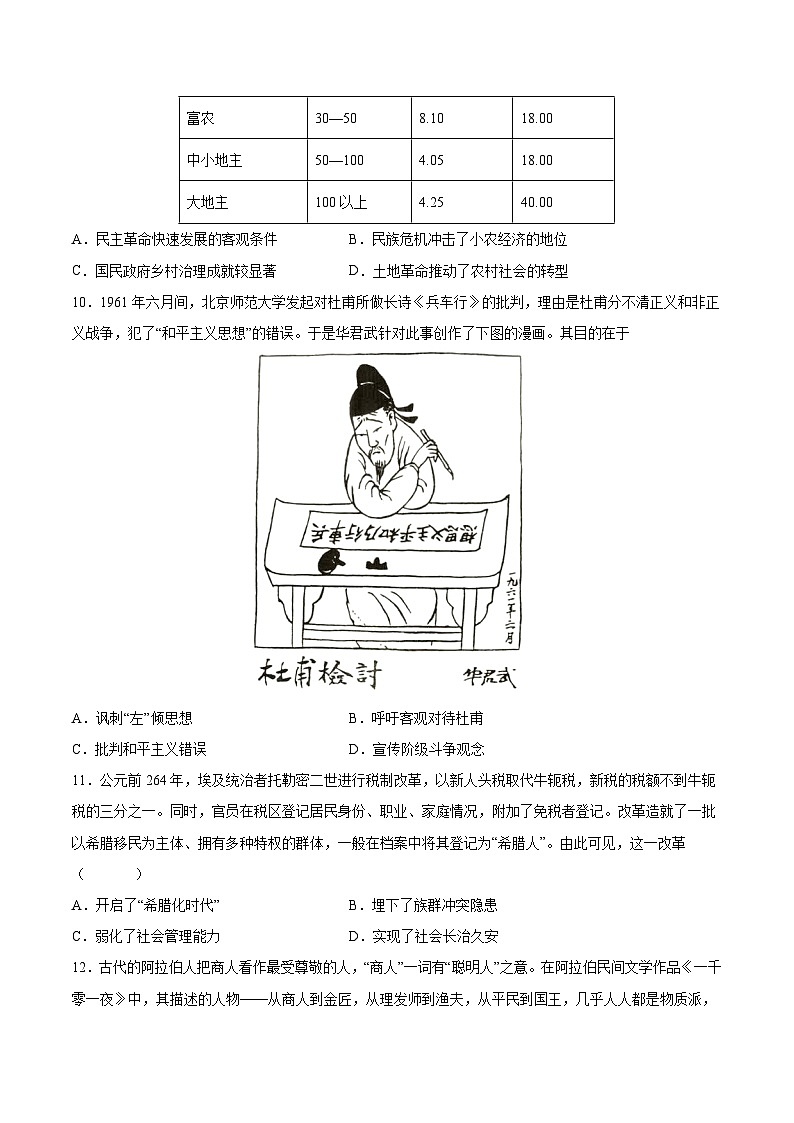 黄金卷04 -【赢在高考·黄金8卷】备战2024年高考历史模拟卷（广东专用）03