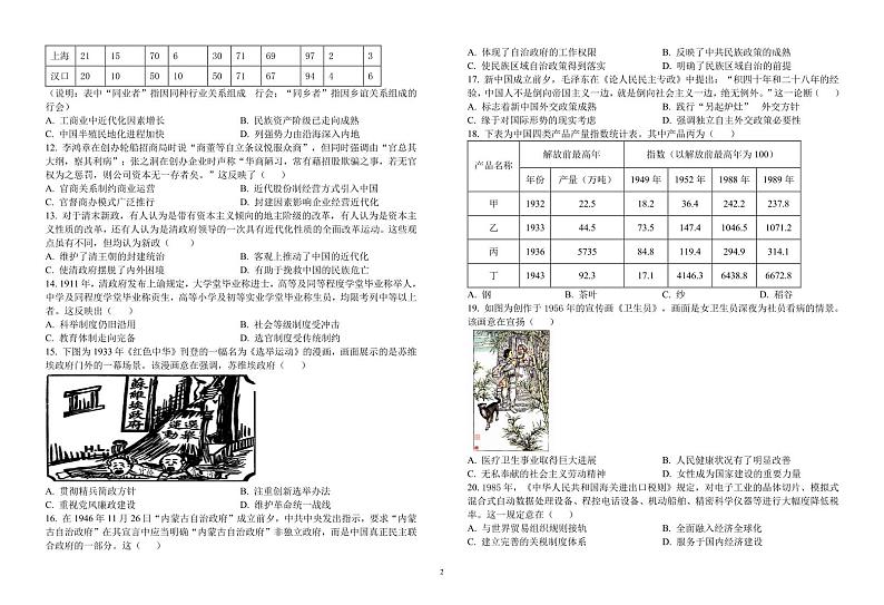 山东省济宁市实验中学2023-2024学年高二下学期开学考试历史试题02