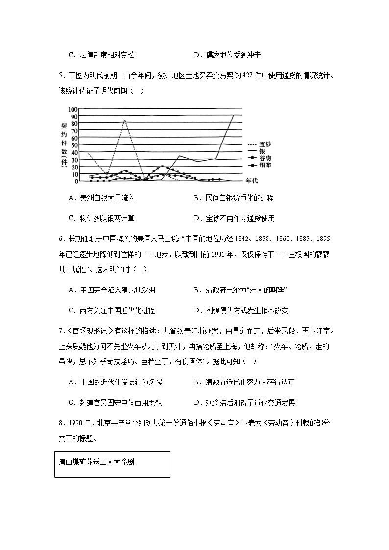 重庆市荣昌中学2023-2024学年高三下学期开学考试历史试卷（Word版附解析）02