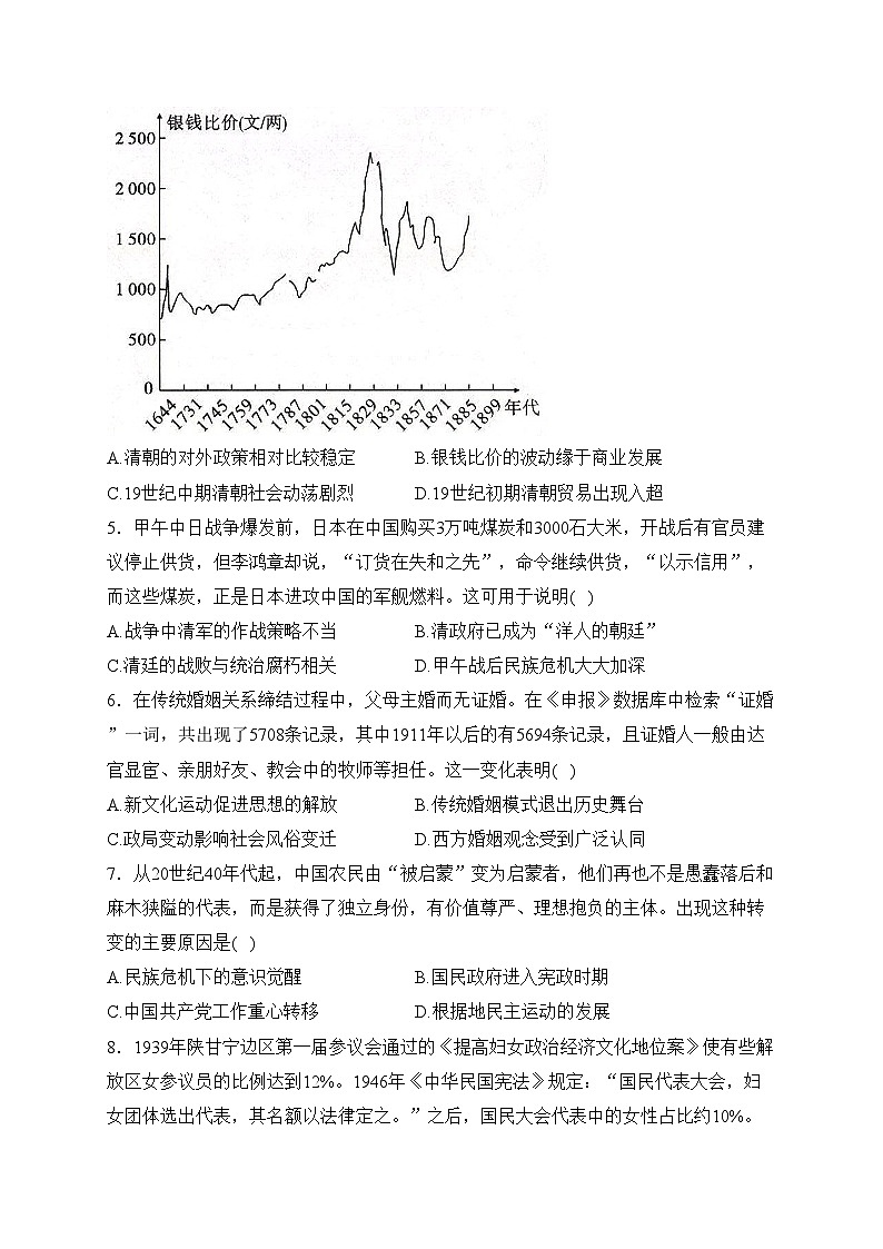 2024届高考历史考向核心卷—湖北地区专用(含答案)第2页
