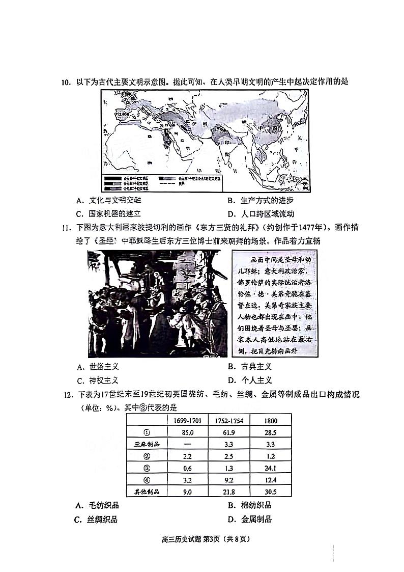2024届山东省日照市高三下学期3月校际联合考试（一模）历史试题03