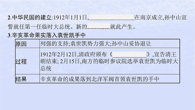 2024高考历史基础知识综合复习第6单元辛亥革命与中华民国的建立课件07