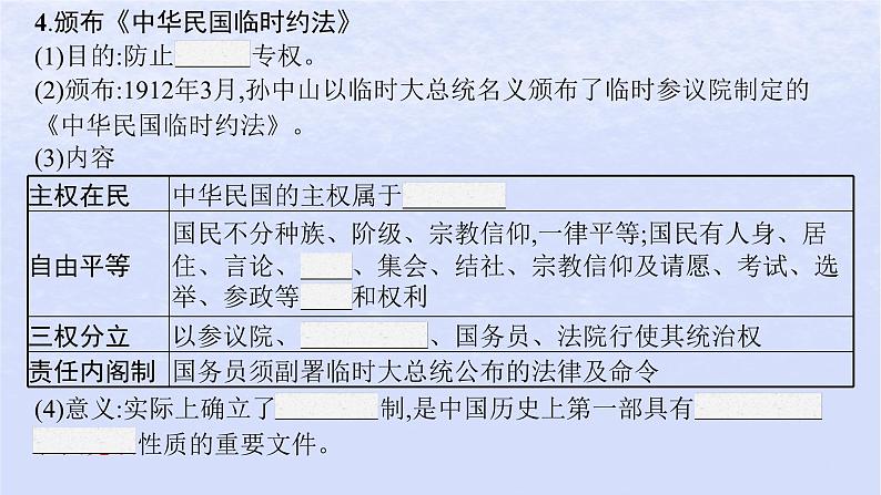 2024高考历史基础知识综合复习第6单元辛亥革命与中华民国的建立课件08