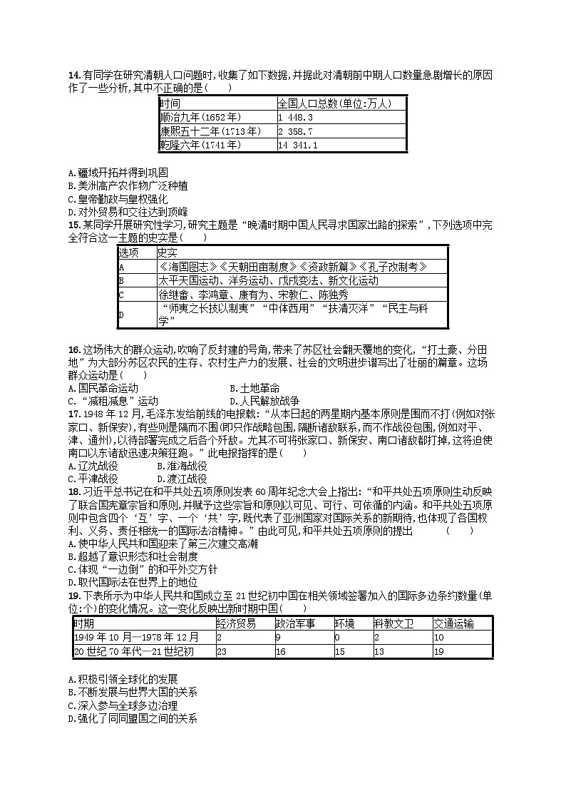 普通高中学业水平考试高考历史模拟卷203