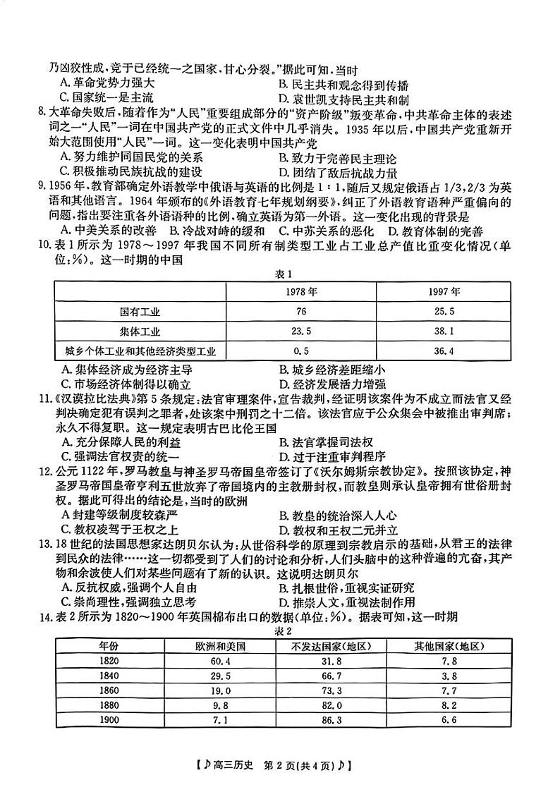 2023届高三统一考试试题(2)第2页