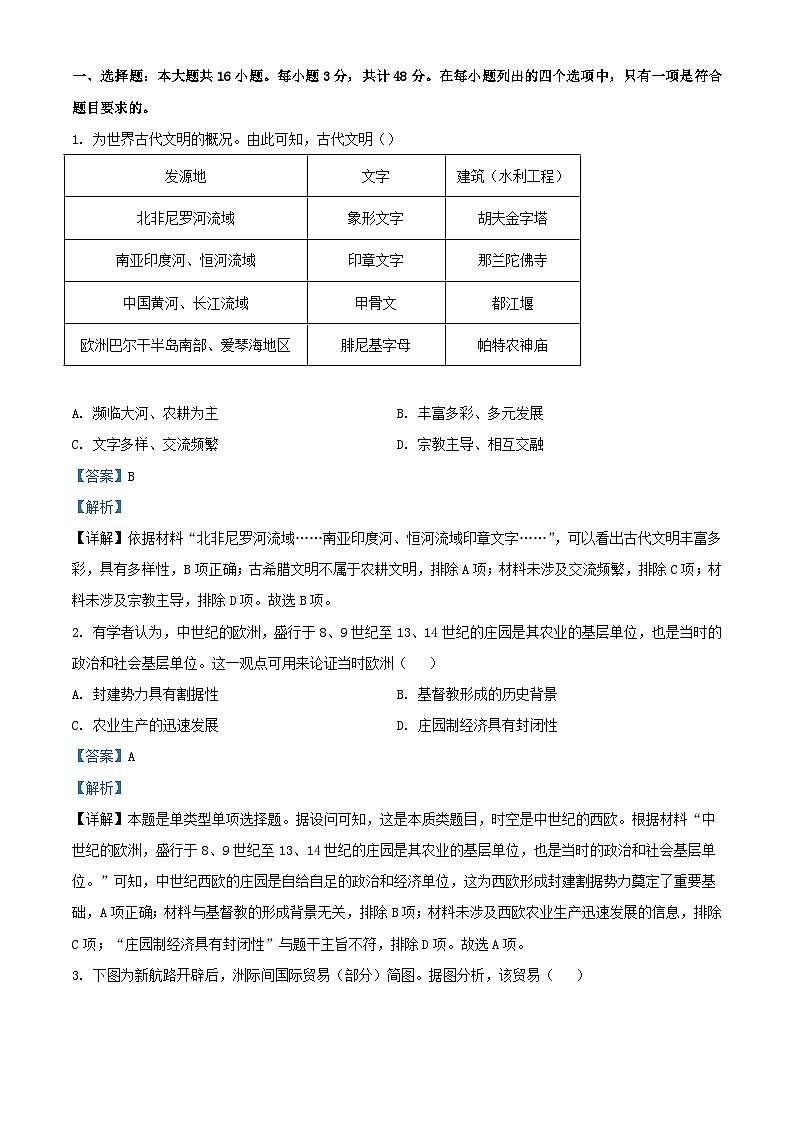 四川省德阳市2022_2023学年高一历史下学期第二次月考试题含解析第1页