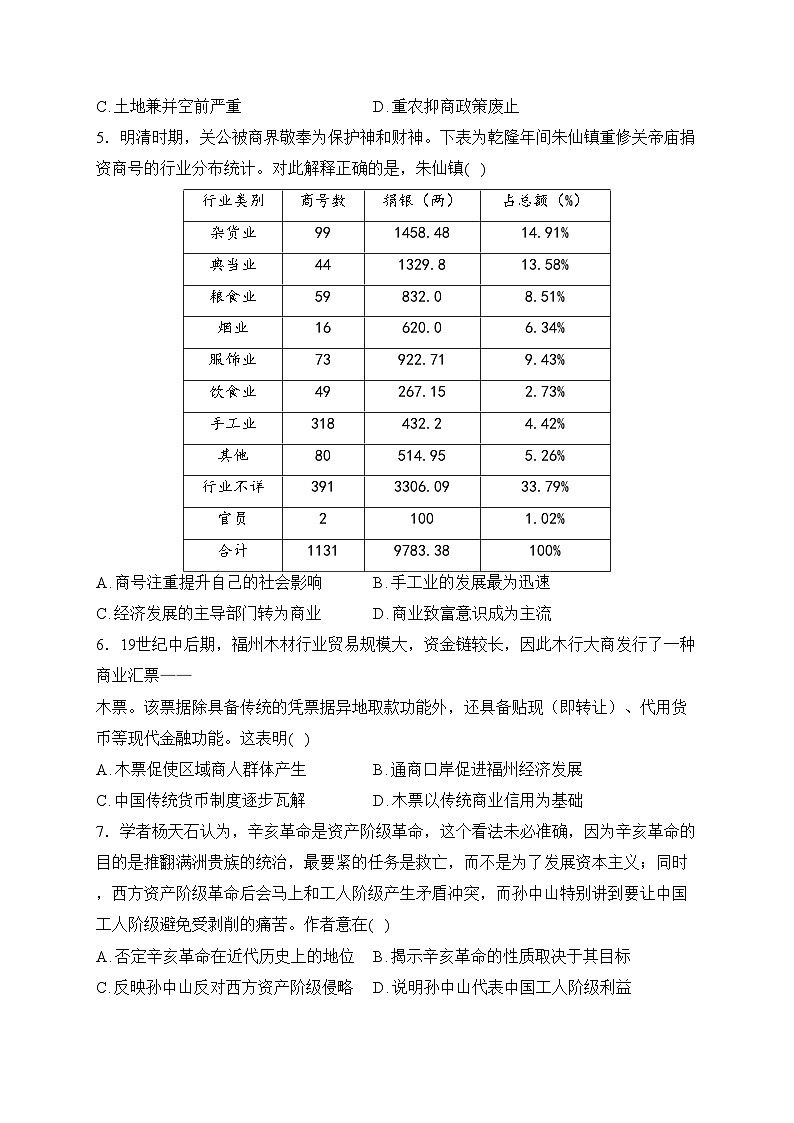阳江市第一中学2022届高三上学期9月月考历史(含答案)第2页