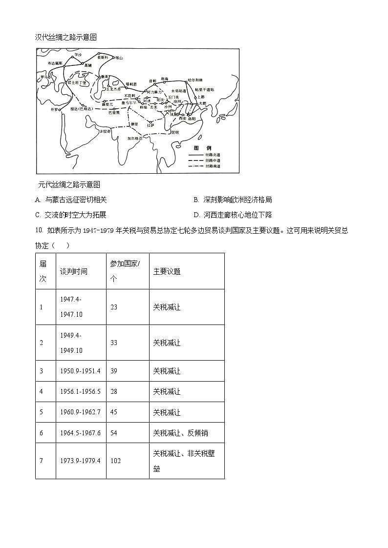 精品解析：江西省宜春市丰城市第九中学2023-2024学年高二上学期期末历史试题（原卷版）第3页