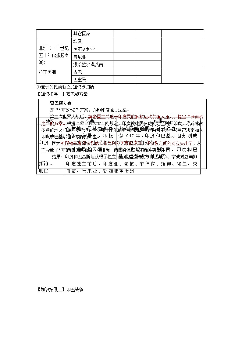统编版历史必修中外历史纲第21课世界殖民体系的瓦解与新兴国家的发展教案03