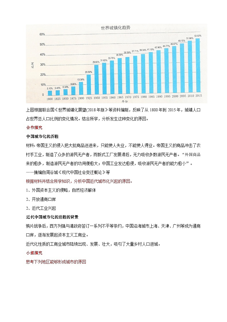 人教版历史选择性必修二第11课近代以来的城市化进程教案03