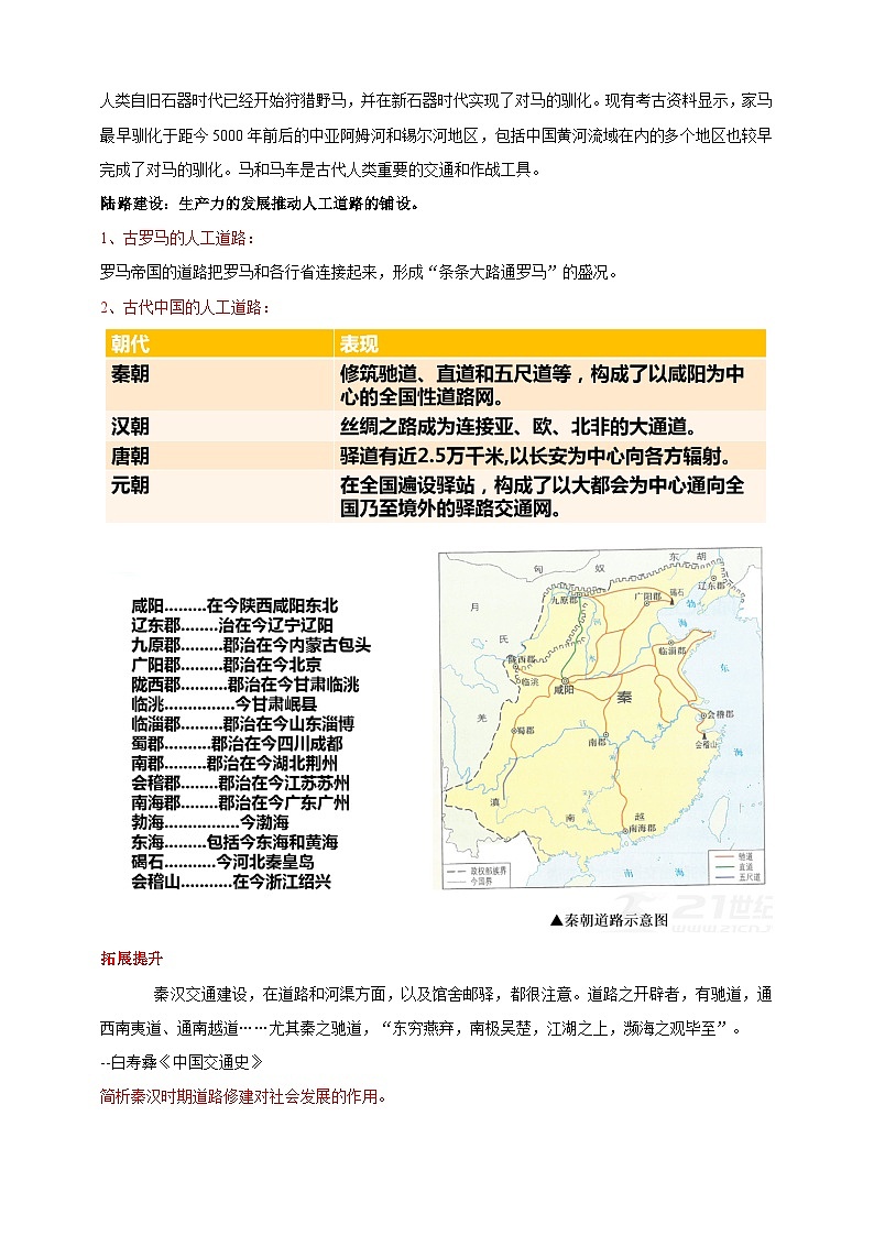 人教版历史选择性必修二第12课水陆交通的变迁教案02