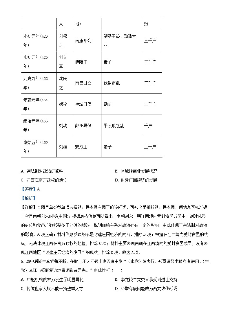 四川省雅安市天立教育集团2023-2024学年高一下学期开学考试历史试题（原卷版+解析版）03