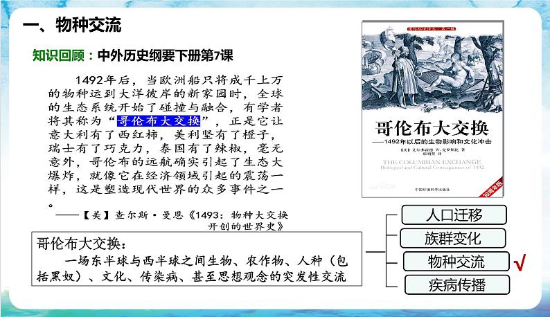 人教部编版高中历史选择性必修二  2.《新航路开辟后的食物物种交流》课件07