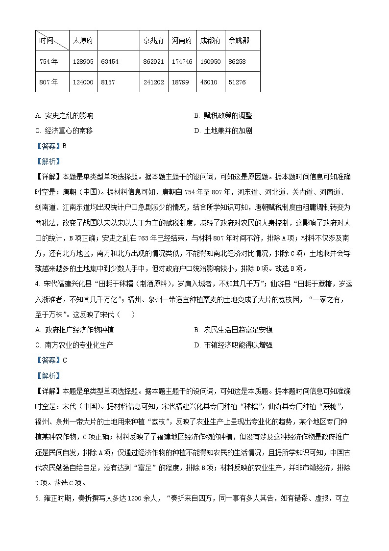 江苏省四校2023-2024学年高三下学期期初测试联考历史试卷（原卷版+解析版）02