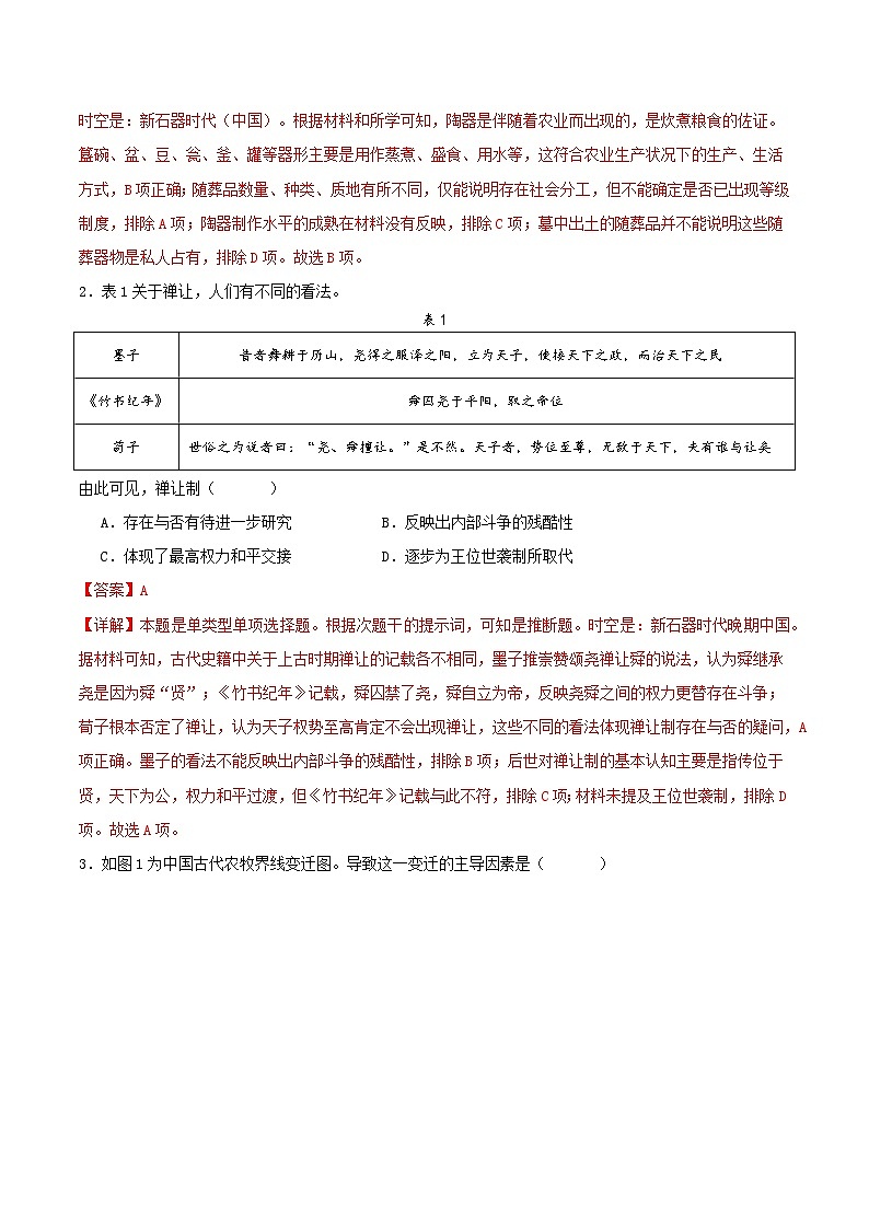 2024年高考历史考前信息必刷卷01（湖北专用） Word版含解析第2页