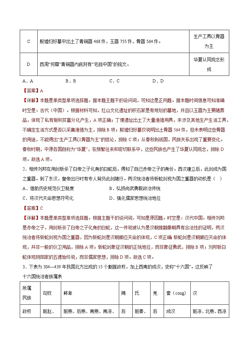 2024年高考历史考前信息必刷卷01（广东专用） Word版含解析第2页