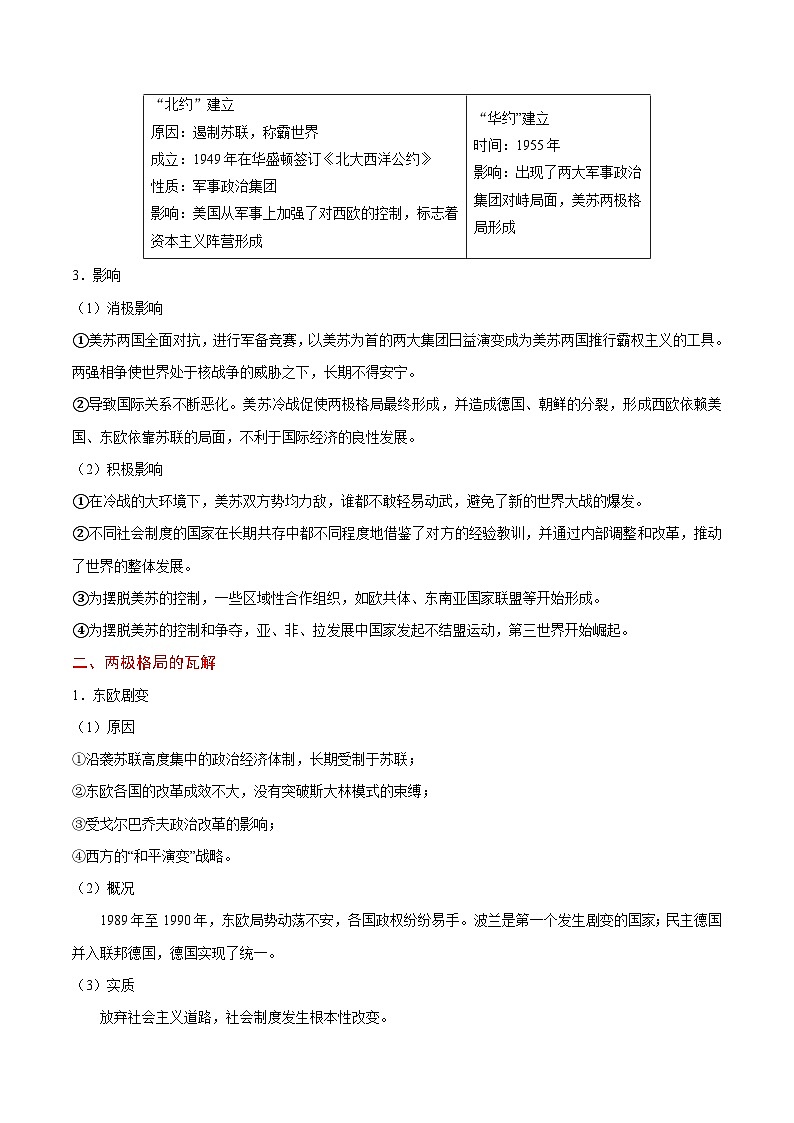 最新高考历史考点一遍过（讲义） 考点13 二战后世界政治格局的演变第3页