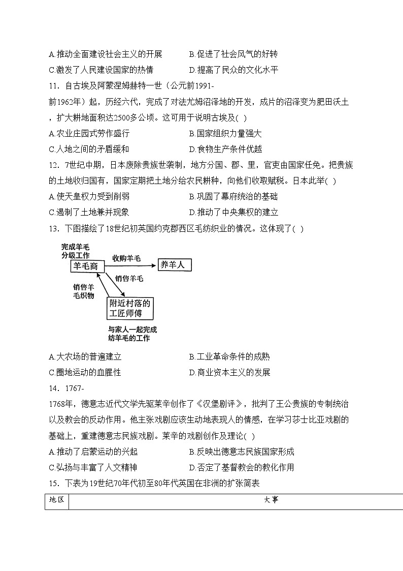 河北省2024届高三下学期省级联测考试（3月）历史试卷(含答案)03