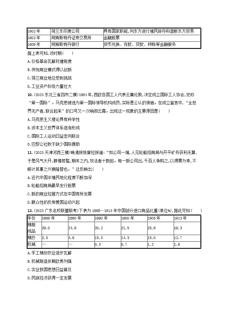 备战2025届高考历史一轮总复习训练题第54讲商业贸易和人类的经济与生活第3页