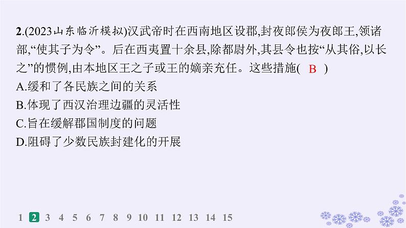 备战2025届高考历史一轮总复习第15单元法律教化与民族关系国家关系课时练第47讲中国的民族关系与对外交往课件04