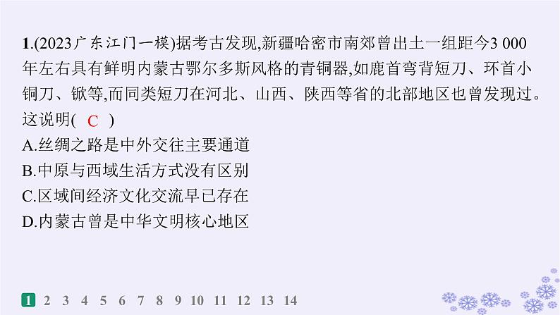 备战2025届高考历史一轮总复习第21单元文化的交流与传承课时练第60讲人口迁徙文化交融与认同课件第2页