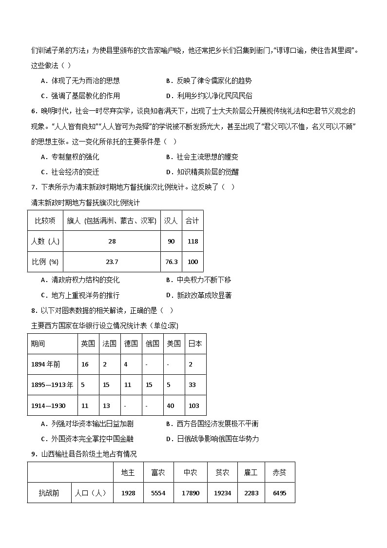 2024届广东省高考冲刺模拟（四）历史试卷（含解析）第2页