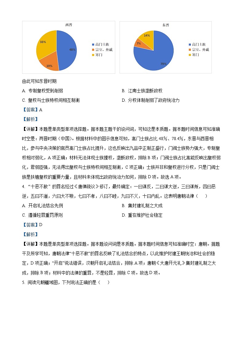 精品解析：江苏省连云港高级中学2024届高三上学期第四次阶段测试历史试题（解析版）第2页