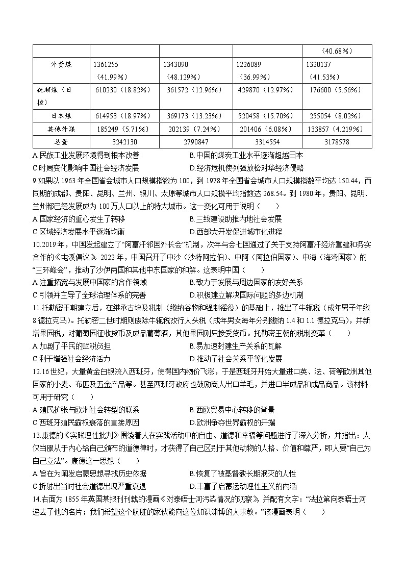 2024届黑龙江省2023--2024学年高三下学期第二次模拟考试历史试题03