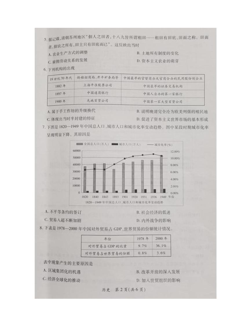 历史-江西稳派上进2023-2024学年高二下学期3月第一次阶段性考试02