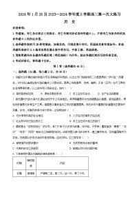 河南省三门峡市2023-2024学年高三上学期期末考试历史试卷（Word版附解析）